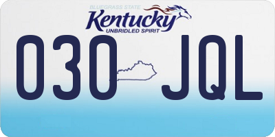 KY license plate 030JQL