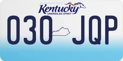 KY license plate 030JQP