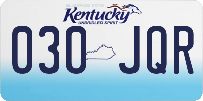 KY license plate 030JQR