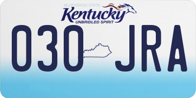 KY license plate 030JRA