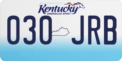 KY license plate 030JRB