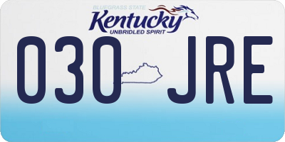 KY license plate 030JRE