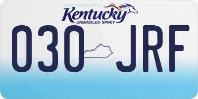 KY license plate 030JRF