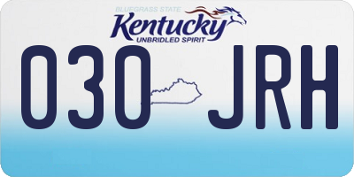 KY license plate 030JRH