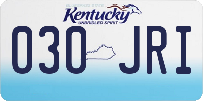 KY license plate 030JRI