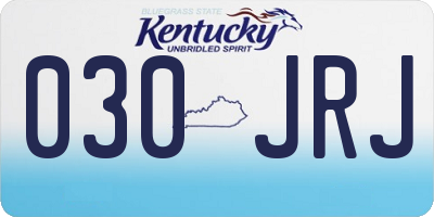 KY license plate 030JRJ
