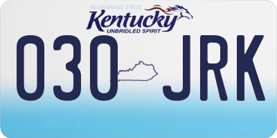 KY license plate 030JRK