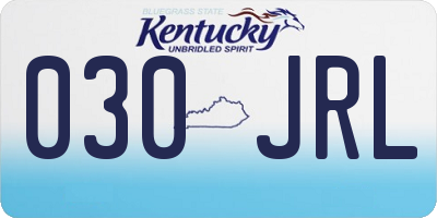 KY license plate 030JRL