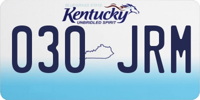 KY license plate 030JRM