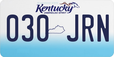 KY license plate 030JRN