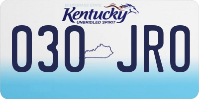 KY license plate 030JRO