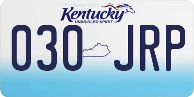 KY license plate 030JRP