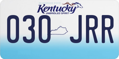 KY license plate 030JRR