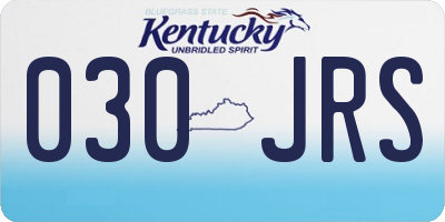 KY license plate 030JRS