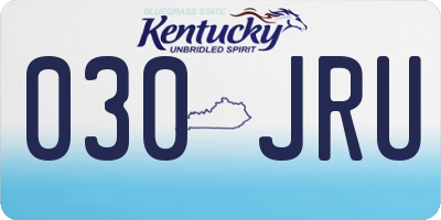 KY license plate 030JRU
