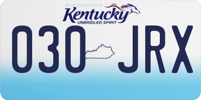 KY license plate 030JRX