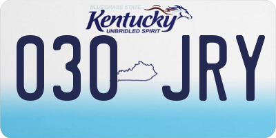 KY license plate 030JRY
