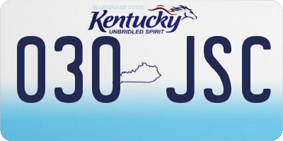 KY license plate 030JSC