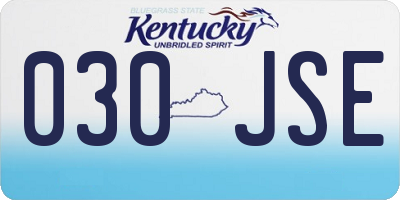 KY license plate 030JSE