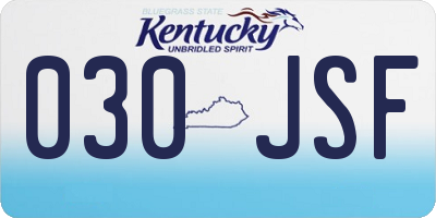 KY license plate 030JSF