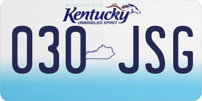 KY license plate 030JSG