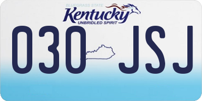 KY license plate 030JSJ