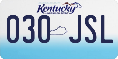 KY license plate 030JSL