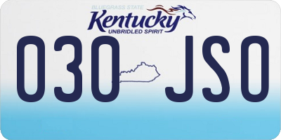 KY license plate 030JSO