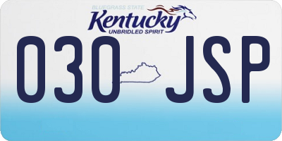 KY license plate 030JSP