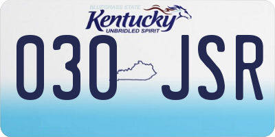 KY license plate 030JSR