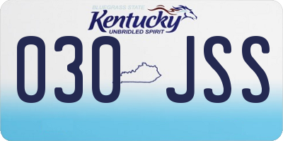 KY license plate 030JSS