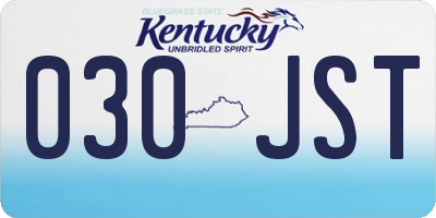 KY license plate 030JST