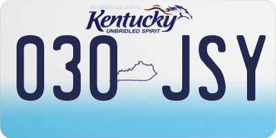 KY license plate 030JSY