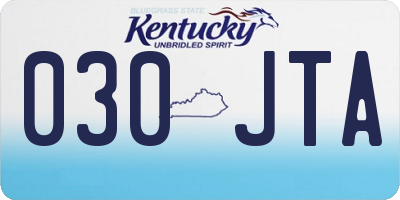 KY license plate 030JTA