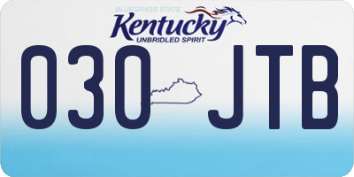 KY license plate 030JTB