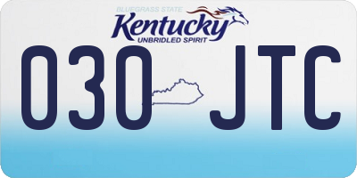 KY license plate 030JTC