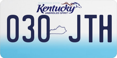 KY license plate 030JTH