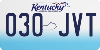 KY license plate 030JVT