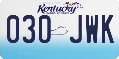 KY license plate 030JWK