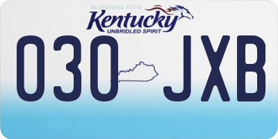 KY license plate 030JXB