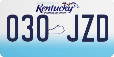KY license plate 030JZD