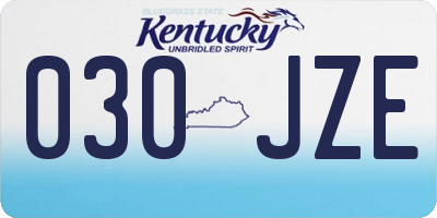 KY license plate 030JZE