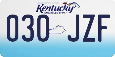 KY license plate 030JZF