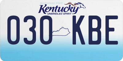 KY license plate 030KBE
