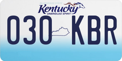 KY license plate 030KBR
