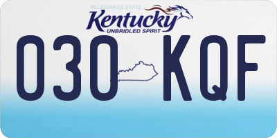 KY license plate 030KQF