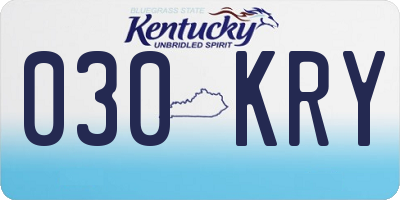 KY license plate 030KRY