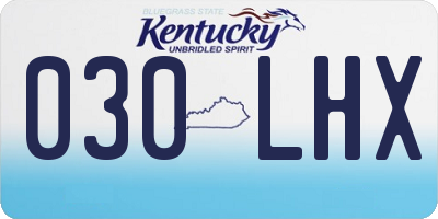 KY license plate 030LHX