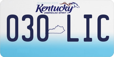 KY license plate 030LIC