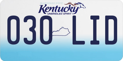 KY license plate 030LID